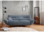 3-Sitzer HOME AFFAIRE "Drago", blau (hellblau), B:205cm H:81cm T:90cm, 100% Polyester, Sofas, 3-Sitzer, frei im Raum stellbar, inkl. 1 Zierkissen