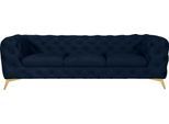 Chesterfield-Sofa HOME AFFAIRE "Glynis", blau (deep ocean), B:243cm H:75cm T:99cm, Struktur (100% Polyester);Samtoptik (100% Polyester), Sofas, Chesterfield-Sofa, aufwändige Knopfheftung, moderne Chesterfield Optik, Fußfarbe wählbar