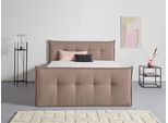 Boxbett HOME AFFAIRE "Kederleicht", grau (taupe), B:195cm L:226cm, Komplettbetten, Boxbett, inklusive Fußteil, Bettkasten & Topper, in 4 Breiten und 2 Härtegraden