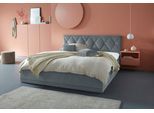 Polsterbett "Adamas", grau, L:210cm, Bezug: 100% Polyester, Polsterung: Polsterwatte, Material Gestell: gepolsterter Holzwerkstoff, WESTFALIA SCHLAFKOMFORT, Betten, Polsterbett, auch mit Bettkasten, Knopfheftung mit Strasssteinen