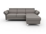 Ecksofa SIT & MORE "Vincenzo L-Form", grau (steelgrau), B:252cm H:84cm T:165cm, Sofas, Ecksofa, inklusive Kopfteilverstellung, wahlweise mit Bettfunktion, Bettkasten