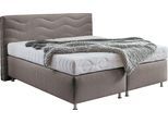 Boxspringbett "Sigma", beige (schwarz, beige), B:195cm L:210cm, Bezug Bett: Microvelours (100% Polyester) oder Feinstruktur (100% Polyester);Bezug Bonnell-Federkernmatratze: 100% Polyester;Bezug Kaltschaummatratze: 100% Polyester;Bezug Tonnentaschenfederkernmatratze: 80% Baumwolle, 20%Polyester, WESTFALIA SCHLAFKOMFORT, Komplettbetten, Boxspringbett