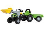 Tretfahrzeug ROLLY TOYS "Deutz 5115 G", grün, Tretfahrzeuge, KinderB:47cm H:55cm T:161cm, Kunststoff, Tretfahrzeug, Traktor mit Trailer und Lader, B:47cm H:55cm T:161cm