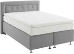 Boxspringbett, grau, B:155cm L:210cm, Bezug: Feinstruktur 100% Polyester, WESTFALIA SCHLAFKOMFORT, Komplettbetten, Boxspringbett, wahlweise mit Topper