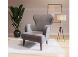 Sessel HOME AFFAIRE "SICILIA", grau (hellgrau), B:88cm H:88cm T:64cm, 100% Polyester, Sessel, Sessel, moderner Ohrensessel