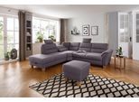 Ecksofa HOME AFFAIRE "Soleo L-Form", grau (dunkelgrau), B:262cm H:89cm T:235cm, Luxus-Microfaser ALTARA NUBUCK (100% Polyester);Struktur (100% Polyester);Luxus-Microfaser Lederoptik (100% Polyester), Sofas, Ecksofa, komfortabel durch Trapezecke mit Relaxfunktion, auch mit Bettfunktion