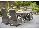 Garten-Essgruppe SIENA GARDEN "Corido", schwarz (anthrazit, charcoal grau), verstellbar, Aluminium, Keramik, Sitzmöbel-Sets, Garten-Essgruppe, Aluminium, Keramik, verstellbar, ausziehbar, Inkl. Auflagen