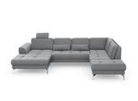 Wohnlandschaft SIT & MORE "Bendigo U-Form", grau (hellgrau), B:332cm H:87cm T:226cm, Sofas, Wohnlandschaft, inklusive Sitztiefenverstellung, Bodenfreiheit 15 cm, in 2 Fußfarben