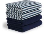 Handtuch Set MÖVE "Bliss Handtuch Set", deep sea, 4 Stk., Walkfrottier, Walkfrottier, Obermaterial: 100% Baumwolle, Handtuch-Sets, Handtuch Set, Perlstruktur mit leichtem Massageeffekt