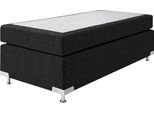 Boxspringbett "Holland", grau (charcoal), B:102cm L:201cm, Strukturstoff (77% Polyester und 23% Viskose), WESTFALIA SCHLAFKOMFORT, Komplettbetten, Boxspringbett, ohne Kopfteil, frei im Raum stellbar