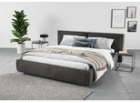 Polsterbett HOME AFFAIRE "Adrina mit Biesenoptik, Feincord und Luxus-Microfaser", grau (anthrazit), B:222cm H:91cm L:250cm, 95% Polyester;5% Nylon, Betten, Polsterbett, bis 280kg, auch in Überlänge 220 cm, 4 Breiten bis 200cm