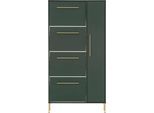 Schuhschrank SCHILDMEYER "Kent mit goldfarbenen Griffen", grün (waldgrün), B:88,4cm H:174,2cm T:30cm, FSC-zertifizierter Holzwerkstoff, Schränke, Schuhschrank, Breite 88,4 cm, made in Germany