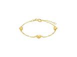 Armband AMOR "Hearts", gold (gelbgoldfarben), Armbänder, Mädchen, Gelbgold 375, Armband, Made in Germany