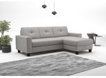 Ecksofa HOME AFFAIRE "Varese", grau (light grau), B:239cm H:91cm T:164cm, Sofas, Ecksofa, wahlweise mit Bettfunktion und Bettkasten
