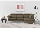Ecksofa SIT & MORE "Arngast L-Form", grün (olive), B:245cm H:84cm T:194cm, Sofas, Ecksofa, inklusive Kopfteilverstellung und Federkern