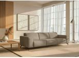 3-Sitzer HOME AFFAIRE "Lorcan 257 cm, weiches Sitzgefühl", taupe, B:257cm H:77cm T:93cm, 85% PES, 15% NY, Sofas, 3-Sitzer, mit schwarzen Metallfüßen, Lederoptik und in weichem Strukturstoff