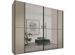 Schwebetürenschrank STAUD "Sonett 220G, Made in Germany", beige (sand), B:298cm H:222cm T:68cm, Holzwerkstoff, Schränke, Schwebetürenschrank, mit vier verschiedenen Ausstattungsvarianten