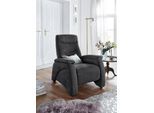 Relaxsessel EXXPO - SOFA FASHION "Ascoli, Relaxsessel, Loungesessel, Hochlehnsessel", grau (graphit), B:88cm H:106cm T:99cm, NaturLEDER (echtes Rindsleder) in Sitz und Rücken. Korpus in passendem Kunstleder SOFTLUX bezogen;Webvelours (82% Polyester, 8% Nylon);Velours in Lederoptik (100% Polyester), Sessel, Relaxsessel, mit Relaxfunktion