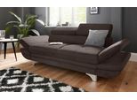 2-Sitzer COTTA "Enterprise", braun (espresso), B:218cm H:75cm T:104cm, Struktur (100% Polyester );Chenille (90% Polyester; 10% Polyamid ), Sofas, 2-Sitzer, Big-Sofa, mit Armteilverstellung & Kopfteilverstellung