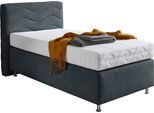 Boxspringbett "Sigma", grau (charcoal), B:115cm L:210cm, Bezug Bett: Microvelours (100% Polyester) oder Feinstruktur (100% Polyester);Bezug Bonnell-Federkernmatratze: 100% Polyester;Bezug Kaltschaummatratze: 100% Polyester;Bezug Tonnentaschenfederkernmatratze: 80% Baumwolle, 20%Polyester, WESTFALIA SCHLAFKOMFORT, Komplettbetten, Boxspringbett