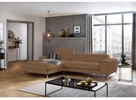 Ecksofa W.SCHILLIG "piedroo, Designsofa mit tollem Sitzkomfort, bequem und elegant, L-Form", braun (fango z69), B:303cm H:70cm T:193cm, Longlife Xtra-Leder Z69: Das feinnarbige, gedeckte Softleder Z69 besticht durch seine außergewöhnliche Weichheit im trendigen »Vintage-Look«, Hautstärke 0, 9 - 1, 1 mm, Sofas, Ecksofa, Kopfteilverstellung, wahlweise mit Sitztiefenverstellung, Breite 303cm