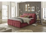 Boxbett ED EXCITING DESIGN "Valencia", rot, B:163cm L:240cm, 100% Polyester, Komplettbetten, Boxbett, inkl. Bettkasten und Stauraum im Kopfteil