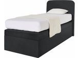 Boxspringbett, schwarz, B:105cm L:212cm, Box und Kopfteil: Microvelours (100% Polyester) oder Kunstleder (Polyurethan);Bezug der Obermatratze: 100% Polyester, WESTFALIA SCHLAFKOMFORT, Komplettbetten, Boxspringbett, wahlweise mit Bettkasten