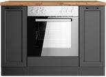 Herdumbauschrank KOCHSTATION "KS-Lana", grau (matt grau, wotaneiche), B:120cm H:86cm T:60cm, Holzwerkstoff, MDF, Schränke, Herdumbauschrank, Breite 120 cm