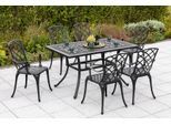 Garten-Essgruppe MERXX "Rhodos", grau (grafit, grafit, grafit), Aluminium, Sitzmöbel-Sets, Garten-Essgruppe, 6 Sessel, Tisch