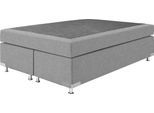 Boxspringbett "Holland", grau, B:142cm L:201cm, Strukturstoff (77% Polyester und 23% Viskose), WESTFALIA SCHLAFKOMFORT, Komplettbetten, Boxspringbett, ohne Kopfteil, frei im Raum stellbar