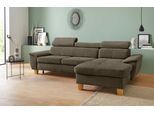 Ecksofa EXXPO - SOFA FASHION "Enya, aufwendige Detailverarbeitung, hoher Sitzkomfort, bequem, L-Form", grau (pine grau), B:280cm H:79cm T:167cm, Luxus-Microfaser Vintageoptik (100% Polyester);Webvelours (92% Polyester, 8% Nylon), Sofas, Ecksofa, inkl. Kopfteilverstellung, wahlweise mit Bettfunktion und Bettkasten