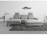 Ecksofa SIT & MORE "Cinturo L-Form", grau, B:283cm H:88cm T:175cm, Sofas, Ecksofa, inklusive Sitztiefenverstellung und Federkern, Sitzhöhe 45 cm