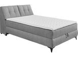 Boxbett ED EXCITING DESIGN "Atlantis", grau, B:145cm L:240cm, 100% Polyester, Komplettbetten, Boxbett, mit Bettkasten und Stauraum im Kopfteil