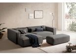Ecksofa "PIARA XXL, L-Form, Schlaffunktion, Cord, Leinenoptik o. Strukturstoff", grau (anthrazit), B:288cm H:66cm T:198cm, 100% Polyester, LEGER HOME BY LENA GERCKE, Sofas, Ecksofa, Hocker stellbar zum Schlafsofa (Krokodilverbinder), tiefe Sitzfläche