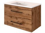 Waschtisch WELLTIME "Luena", braun (eiche, eiche), B:80cm H:55cm, Waschtische, Waschtisch, Breite 80 cm