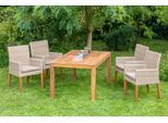 Garten-Essgruppe MERXX "Ranzano", beige (naturfarben), Obermaterial: 100% Polyester. Füllung: 100% Polyurethan, Sitzmöbel-Sets, Garten-Essgruppe