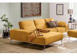 Ecksofa W.SCHILLIG "run, Designsofa, bequem, L-Form", gelb (sunrise z73), B:299cm H:88cm T:178cm, Longlife Xtra-Leder Z73: Naturwalkleder der Luxusklasse aus den erlesensten Rohhäuten. Hautstärke 1, 1 – 1, 3 mm;ROHLEDER Jacquard-Flachgewebe Q2 W60 (63% Polyester, 37% Polyacryl);ROHLEDER Chenille-Flachgewebe Q2 W77 (68% Polyacryl, 32% Polyester);Stoff S37 (100% Polyester), Sofas, Ecksofa, mit elega