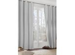 Vorhang WIRTH "Neveres" Gr. 2, grau (platingrau), B:135cm H:175cm, Jacquard, Baumwolle, Gardinen, Vorhang