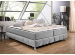 Boxspringbett HOME AFFAIRE "Salo", grau (hellgrau), B:166cm L:226cm, Komplettbetten, Boxspringbett, Ohne Kopfteil, inkl. Topper, auch in Überlänge 220 cm