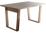Schreibtisch MÄUSBACHER "Frame", grau (lava, asteiche), B:160cm H:77cm T:70cm, Tische, Schreibtisch