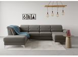 Wohnlandschaft SIT & MORE "Sinatra U-Form", braun (schlamm), B:326cm H:85cm T:220cm, 100% Polyester, Sofas, Wohnlandschaft, optional mit Kopfteilverstellung und Armteilfunktion etc.