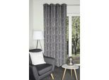 Vorhang HOME WOHNIDEEN "ENOLA" Gr. 1, grau, B:140cm H:245cm, Polyester, Gardinen, Vorhang, Ösenschal mit Jacquardmusterung