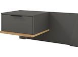Nachtschrank MUSTERRING "Isabelle", grau (graphit, dekor), B:90cm H:43cm T:47cm, Holzwerkstoff, Schränke, Nachtschrank, verschiedene Farben, Unterboden in Eiche, Maße B50/90 x H43 x T47 cm