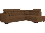 Ecksofa HOME AFFAIRE "Tulio L-Form", braun, B:267cm H:95cm T:198cm, Struktur fein (100% Polyester);Struktur (100% Polyester);Samtstruktur (100% Polyester), Sofas, Ecksofa, wahlweise mit Bettfunktion und Bettkasten, incl. 3 Zierkissen