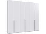 Kleiderschrank WIMEX "Mugano,in 5 Breiten,2 Höhen,2 Tiefen, viele Farben, Made in Germany", weiß, griffe alufarben, B:270cm H:236cm T:58cm, Holzwerkstoff, Schränke, Kleiderschrank, mit langen Griffen aus Metall, mit oder ohne Spiegel