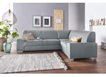 Ecksofa DOMO COLLECTION "Anzio in kubischer Formensprache, flache Armlehnen, L-Form", grün (mint), B:259cm H:85cm T:191cm, Sofas, Ecksofa, Wahlweise mit Bettfunktion und Federkern für hohen Sitzkomfort