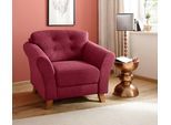 Sessel HOME AFFAIRE "Trondheim", rot (bordeaux), B:101cm H:89cm T:90cm, Struktur weich ( 97% Polyester, 3% Baumwolle);Luxus-Microfaser ALTARA NUBUCKr (100% Polyester);Luxus-Microfaser Lederoptik (100% Polyester), Sessel, Sessel, mit Federkern, Knopfheftung im Rücken