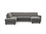 Wohnlandschaft HOME AFFAIRE "County U-Form", grau, B:309cm H:81cm T:213cm, Luxus-Microfaser (100% Polyester);Struktur fein (100% Polyester);Luxus-Microfaser weich (9ß% Polyester, 10% Polyamid), Sofas, Wohnlandschaft, wahlweise Ottomane links oder rechts, mit Federkern-Polsterung