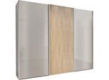 Schwebetürenschrank WIEMANN "Denver", beige (champagner, dekor), B:278,9cm H:217cm T:67cm, Floatglas, Holzwerkstoff, Schränke, Schwebetürenschrank, hochwertige Beschläge
