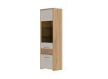 Vitrine OTTO HOME "Gala", beige (beige, pacific walnuss decor), B:61cm H:194cm T:41cm, Glas, Holzwerkstoff, MDF, Schränke, Vitrine, UV lackiert, kratzfest, hochglänzend, mit Beleuchtung